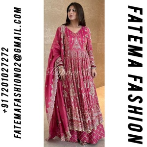 Salwar Kameez Estilo Indio-Pakistaní, Diseño de Moda para Fiestas, Listo para Usar, Lavable a Máquina, Seda Chinnon Pura y Pesada con Bordado de Lentejuelas - Product Image 2