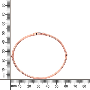 Pulsera de Lujo Chapada en Oro Rosa con Doble Círculo y Circonitas para Mujer |   Brazalete Redondo Minimalista con Eslabones Entrelazados |   Elegante Joyería de Moda para Regalo - Product Image 4