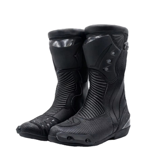 Botas de Motocicleta para Hombre, Cómodas, Antideslizantes, de Cuero, Resistentes al Viento y al Agua, Ligeras, Negras, Deportivas, para Calle y Aventura, con Estampado - Product Image 1