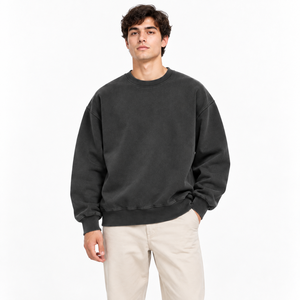 2026 Spring New Men's Fashion Brand 240g 100% Cotton Solid Color Loose <b>Retro</b> Fog Matching Hoodies <b>Sweatshirts</b> Autumn - Product Image 5
