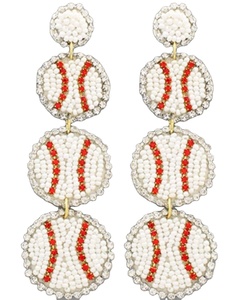 <b>Handmade</b> Huggie <b>Earrings</b> for Women Girls Game Day Basketball Football Seed Beads Embroidery Aesthetic Etsy Jewelry India - Product Image 5