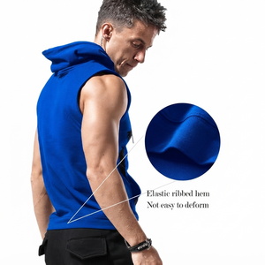 Sudadera sin mangas de algodón para hombre, ropa deportiva de entrenamiento, proveedor mayorista, OEM, ODM, fábrica de ropa personalizada, sudadera personalizada para hombre - Product Image 2