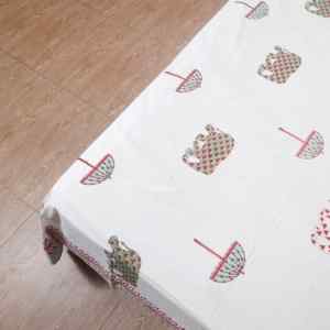 Elegante Sábana Plana de Algodón 100% Hecha a Mano Estilo Jaipuri, Reutilizable, Duradera y Sostenible, con Diseño de Elefante Real, para Navidad y Festividades - Product Image 6