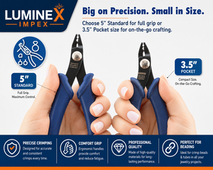 LUMINEX IMPEX LUB=113 <b>Long</b> <b>Nose</b> Stainless Steel Lightweight Smooth Work Jewelry Making Polishing Pliers - Product Image 6