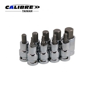TAIWAN CALIBRE 9pc 1/2" Dr 4-17mm Metric Short Hex Bit Socket Set, Allen Hex Bits - Product Image 2