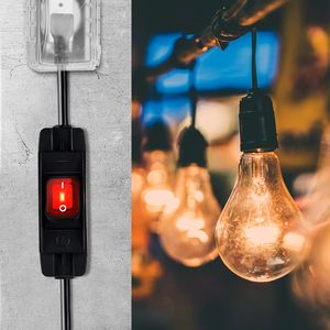 Outdoor Waterproof On/Off Switch Extension <b>Cord</b> Heavy Duty 125v/250v Black SJTW 6 Ft Power <b>Cords</b> & Extension <b>Cords</b> - Product Image 3