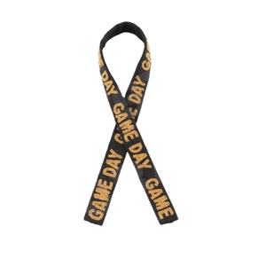 Día del juego Golden Custom White Gold Seed Bead Bag Straps 'Hook Em Horns' Accesorio de moda Correa de monedero con cuentas - Product Image 1