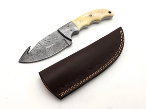 Handmade Damascus Steel Straight Edge Professional Hunting Skinning <b>Knife</b> <b>Bone</b> <b>Handle</b> Fixed ODM Customizable TARJ ENTERPRISES - Product Image 5