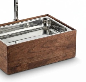 Réchaud à buffet en bois de luxe avec couvercle en acier inoxydable martelé, plat de service pour hôtel et buffet - Product Image 3