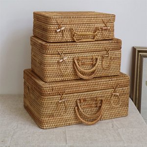 กระเป๋าเดินทางหวายทรงสี่เหลี่ยมกระเป๋าเดินทางแบบถือพร้อมบริการ FBA - Product Image 5