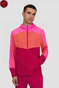<b>Men's</b> Color Block Hooded Tracksuit Lightweight Windbreaker <b>Jacket</b> and Shorts Set Breathable Quick Dry Casual Outdoor Wear - Product Image 4