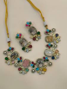 Premium Quality Designer <b>Necklace</b> Set Beautiful Design Ideal For Weddings, Party Wear, Festive Occasions <b>Statement</b> <b>Necklace</b> Set - Product Image 3