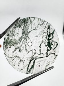 Esfera de Reloj de Ágata Musgosa Natural de 28.50mm Verde/Blanco, 1mm de Grosor, Estilo Clásico, Elegante y de Lujo, para Fabricación de Relojes al por Mayor - Product Image 2