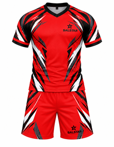 Custom Sublimation Rugby Uniform Set Red <b>Black</b> <b>White</b> Sports Jersey <b>and</b> Shorts OEM Team Rugby Wear Manufacturer - Product Image 3