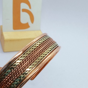Vintage <b>Copper</b> Alloy Cuff Bracelet with Rope Pattern Design Unisex Party Jewelry <b>Bangles</b> - Product Image 2