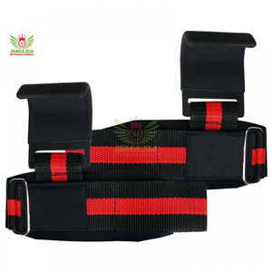 ตะขอเกี่ยวสำหรับยกน้ำหนักพร้อมที่รองรับข้อมือ: ตะขอเหล็กเสริมความแข็งแรงพร้อมแผ่นรองรับเพื่อความสบาย - Product Image 1