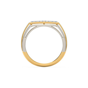 Anillo de Doble Banda con Diamantes Cultivados en Laboratorio de Dos Tonos - Product Image 3