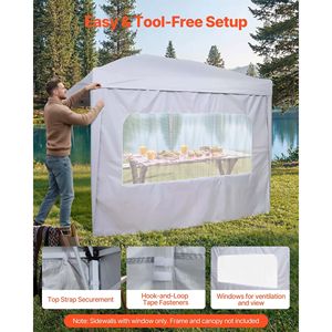 Tente pliante 10 x 10 pieds avec couche de protection imperméable contre les rayons du soleil et parois latérales pour une utilisation en extérieur - Product Image 6
