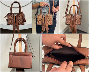 Mini bolso de mano de cuero de diseñador de moda para mujer, bolso de mano de cuero de vaca de alta calidad con flecos, correa cruzada ajustable, bolso de hombro - Product Image 4