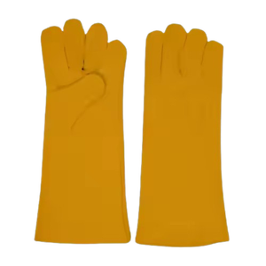 Gants de barbecue ignifuges robustes de haute qualité en cuir de vachette pleine fleur et pour le soudage - Vente en gros pour usage personnel - Product Image 2