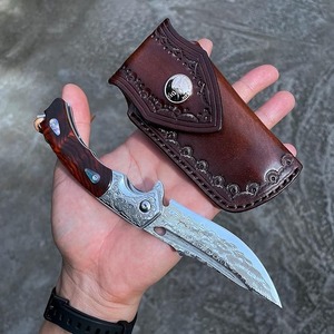 มีดพับเหล็กดามัสกัส 67 ชั้น คุณภาพสูง ด้ามไม้พะยูง พกพาสะดวก EDC สำหรับเอาตัวรอด  OEM ปรับแต่งได้ เป็นของขวัญ - Product Image 6