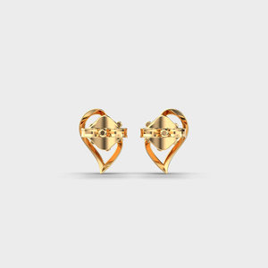 IGI Certified Lab Grown Diamond Heart Shape Stud Earrings 14K Yellow / White / Rose Gold Minimalist Solitaire Love Earrings - Product Image 4