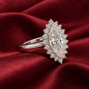 Anillo de Compromiso para Mujer con Diamante Cultivado en Laboratorio, Corte Marquesa, Oro de 9 Quilates, Certificado IGI, Diamante Blanco de 3 Quilates, Moderno |   Joyería Fina al por Mayor - Product Image 1
