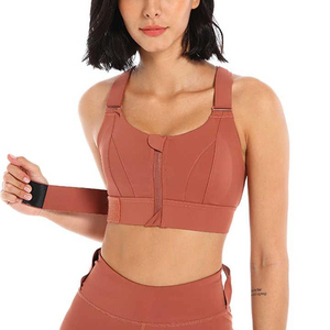 Soutiens-gorge de sport à fermeture éclair frontale à fort impact, personnalisables, MOQ faible, qualité supérieure, pour femmes, fitness, grandes tailles, vêtements de sport 2026 - Product Image 2