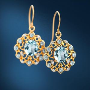 925 Sterling Silver Drop Earrings for Ladies and Girls <b>Fashionable</b> Blue Amethyst Gemstones Party Wear <b>Accessory</b> - Product Image 4