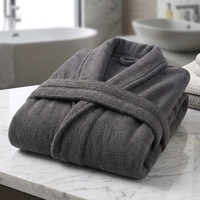 Peignoir de luxe en velours de coton, intérieur en tissu éponge absorbant, unisexe, pour hôtel et spa, broderie de logo personnalisée, marque privée