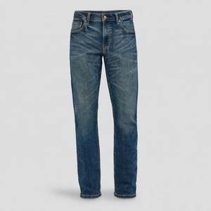 Jeans de Mezclilla de Pierna Recta para Hombre, Corte Regular, Peso Medio, Algodón Lavado a la Piedra, Estilo Casual Urbano, Hip Hop, Primavera Otoño - Product Image 3