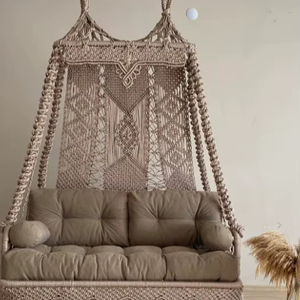 <b>Macrame</b> Brown Garden Swing,<b>Macrame</b> Double Swing,Hanging Swing,Balcony Swing,Patio Swing,<b>Macrame</b> Brown Hammock,Double hanging Swi - Product Image 1