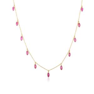 18K Yellow Gold Marquise Drop Pendant Necklace - Product Image 3
