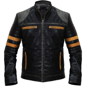 Chaqueta de Cuero para Hombre Diseñada con Costuras Resistentes y Rendimiento Duradero - Product Image 3