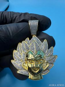 Colgante de Plata 925 Autenticada GRA, Estilo Hip Hop, Tono Oro Amarillo, con Diamantes Moissanite, Joyería para Hombre y Mujer - Product Image 5