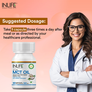MCT Oil Capsules 500 mg C8 C10 Coconut Derived Oil 60 Vegetarian Capsules Plant Based Capsule Bottle for Adults Daily Use - Product Image 2