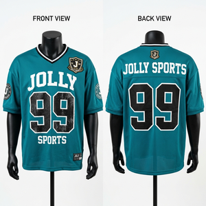 Camiseta de fútbol para hombre de malla de poliéster transpirable de 180 g/m², uniforme profesional del equipo bordado, 100 % algodón, corte holgado, estampada. - Product Image 5