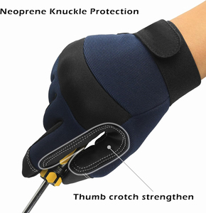 Guantes de Trabajo de Seguridad Mecánica de Cuero Sintético, Transpirables, Laminados con Spandex, Protección para las Manos, Guantes de Trabajo Mecánico - Product Image 2