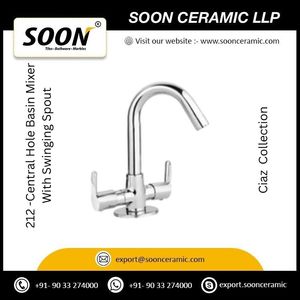 Basin Faucet 212 Central Hole Basin Mixer With <b>Swinging</b> Spout Stainless Steel Polished Sustainable Modern Design Wall-Mounted - Product Image 4