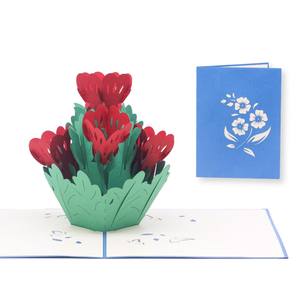 Carte de vœux en papier avec fleur de rose, carte pop-up 3D, roses faites à la main, cartes pop-up sur le thème des roses, carte 3D pop-up, carte de vœux spéciale, artisanat - Product Image 3