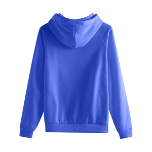 Nouveauté en promotion : Sweat à capuche pour homme, couleur unie, en molleton tricoté, style décontracté, pour l'automne, bleu. - Product Image 2
