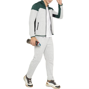 Men's Color Blocking Tracksuit Full <b>Zip</b> <b>Hooded</b> Sweatshirt With Side Pockets Casual Wear Polyester Cotton Blend Regular Fit - Product Image 6