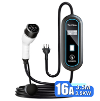 Pengisi Daya Mobil Listrik TAYSLA Phantom 3.5KW 32A Tipe 2 EV Charger BR Plug 80V-260V 3.5M Penggunaan Seluruh Dunia Pengiriman Dari Brasil
