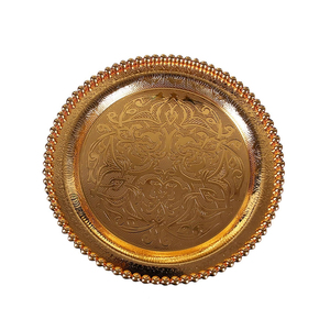 Plato de presentación de lujo con diamantes de imitación plateados, de acero inoxidable, decorativo, para bodas, banquetes, eventos y cenas formales. - Product Image 6