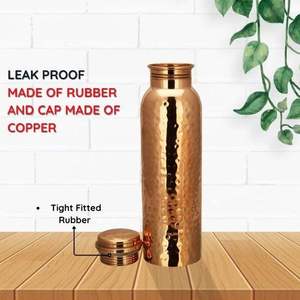 Classic Copper Drinking <b>Bottle</b> Heavy Wall Metal Water <b>Flask</b> Silicone Seal Healthy Hydration Vessel Bulk Export Supply - Product Image 6