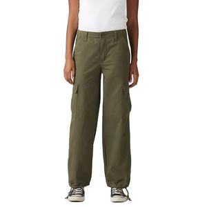 Pantalon droit en toile respirante pour femme, taille mi-haute, coupe régulière, résistant aux plis, avec taille élastique et dentelle, style tendance - Product Image 1