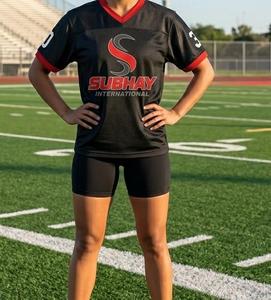 Subhay International Unisex Black <b>Mesh</b> Football Jersey V-Neck Number 30 Moisture Wicking <b>Short</b> Sleeve Regular Fit - Product Image 3