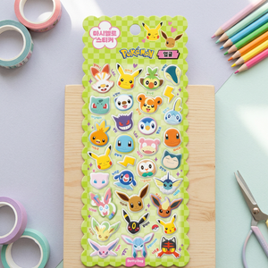 Autocollants coréens Pokémon en forme de guimauve, visages mignons, autocollants 3D gonflés pour journal, ordinateur portable, bagages, téléphone, décoration, anime pour enfants, vente en gros - Product Image 3