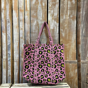 Sac fourre-tout en coton fait main pour femme avec fermeture éclair, imprimé à la main, design indien - Product Image 1