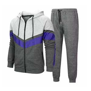 Conjunto Deportivo de Dos Piezas en Felpa para Hombre, Estilo Juvenil Europeo y Estadounidense, Colores Combinados, a la Moda y Duradero, MOQ Bajo, Tendencia 2026 - Product Image 1